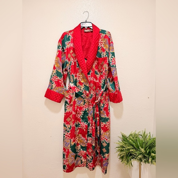 Victoria's Secret Gold Label VTG Quilted Satin Maxi Robe - M/L - Picture 2 of 8